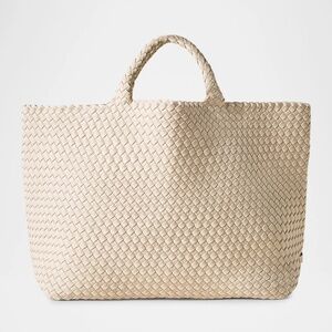 Naghedi Cream Woven Tote Bag